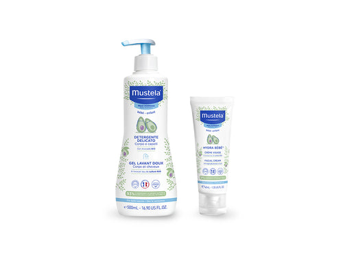 Detergente delicato 500ml + Hydra bébé crema viso - Mustela Italia - 1