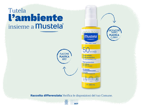 Spray solare protezione alta SPF 50 - 200ml - Mustela Italia - 5