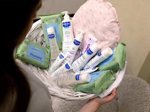 Cesto con fiocco nascita rosa in omaggio - Mustela Italia - 1