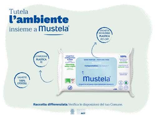 Salviette compostabili all'acqua senza profumo - Mustela Italia - 4