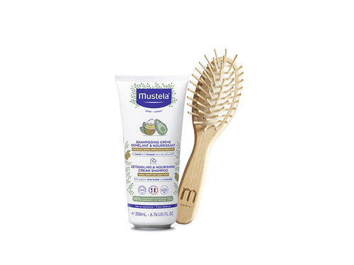 Shampoo nutriente e districante + Spazzola ovale capelli - Mustela Italia - 1
