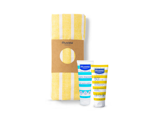 Telo mare in omaggio + Latte doposole + Latte solare 100ml SPF50+ - Mustela Italia - 1