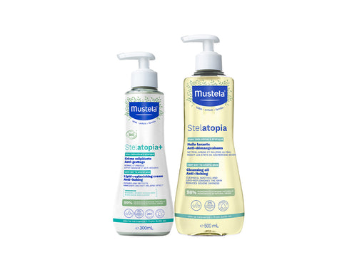 Stelatopia Olio bagno + Stelatopia+ Crema relipidante certificata bio 300ml - Mustela Italia - 1