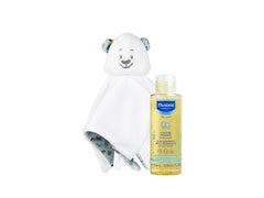 Olio idratante per il massaggio + Mustì doudou ingredienti - Mustela Italia