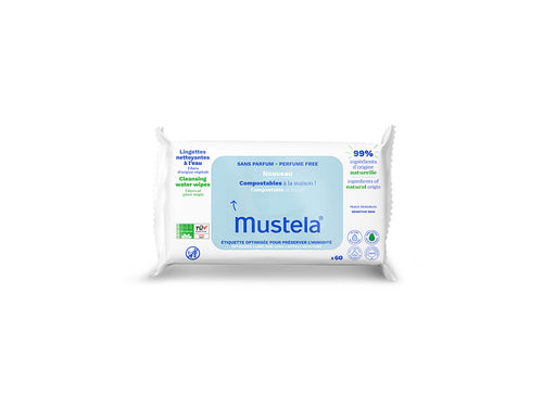 Salviette compostabili all'acqua senza profumo - Mustela Italia - 1