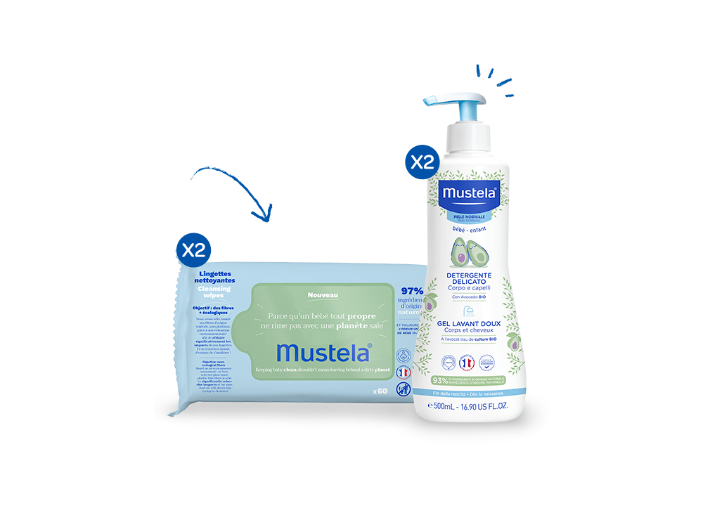x2 Detergente delicato 500ml + x2 Salviette detergenti profumate